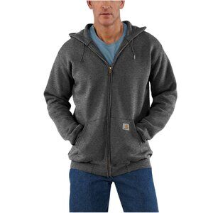 Carhartt Loose Fit Full Zip Carbon Heather Kangaroo Pocket Hoodie Size L